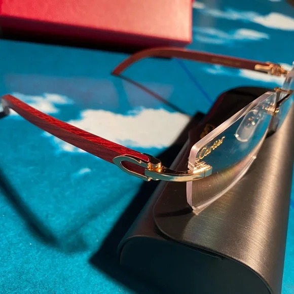 Cartier Rectangle Frame Rimless Glasses - Picture 4 of 7